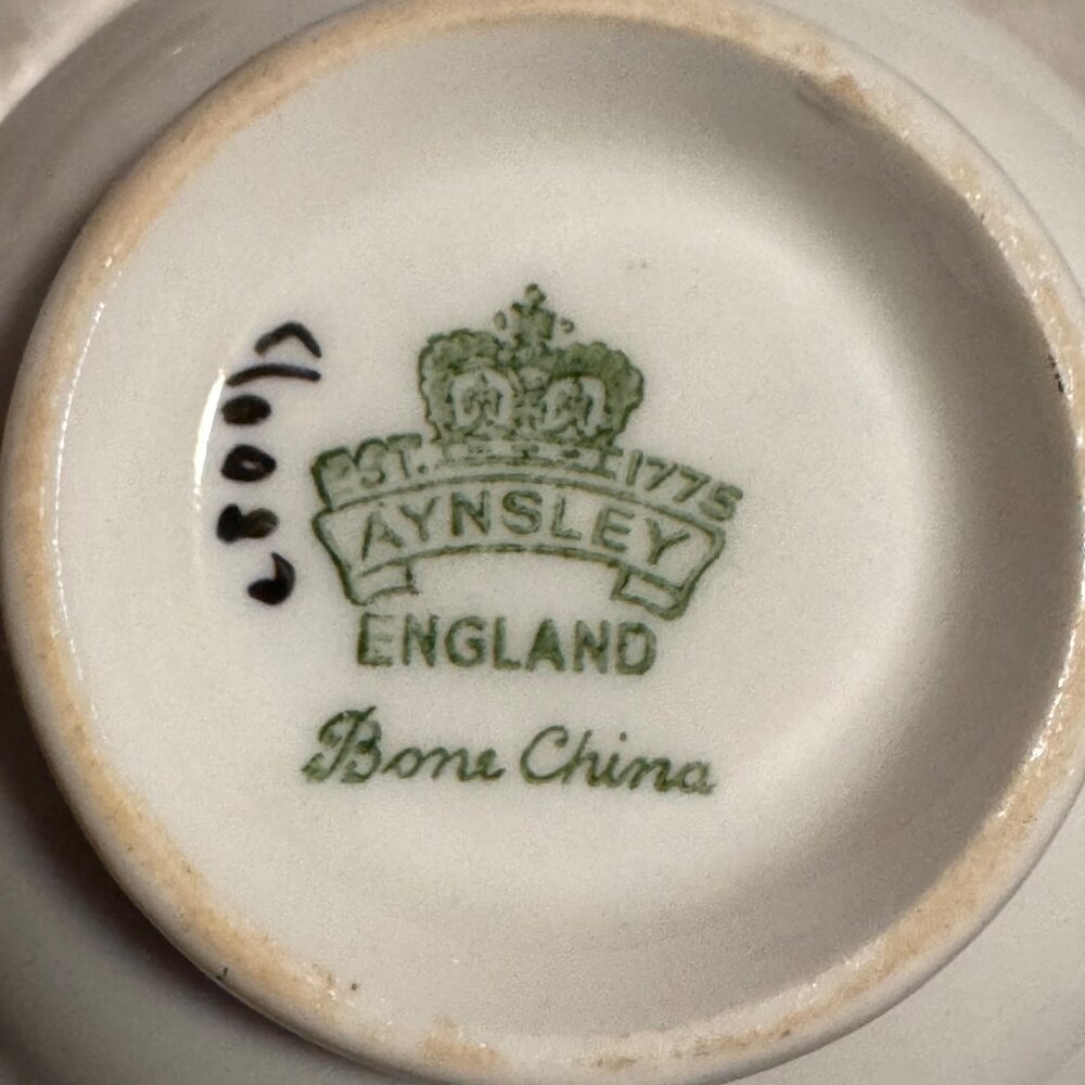 Vintage Aynsley Bone China Teacup Only C80017 Pink Cabbage Tea Rose Gold Filigee - Picture 4 of 12